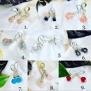Handmade natural gemstone beaded earrings
